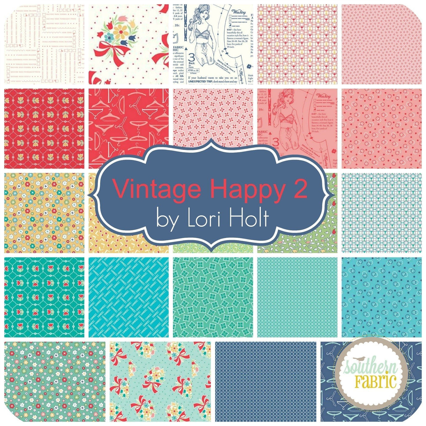 Vintage Happy 2 Fat Quarter Bundle (30 pcs) by Lori Holt for Riley Blake