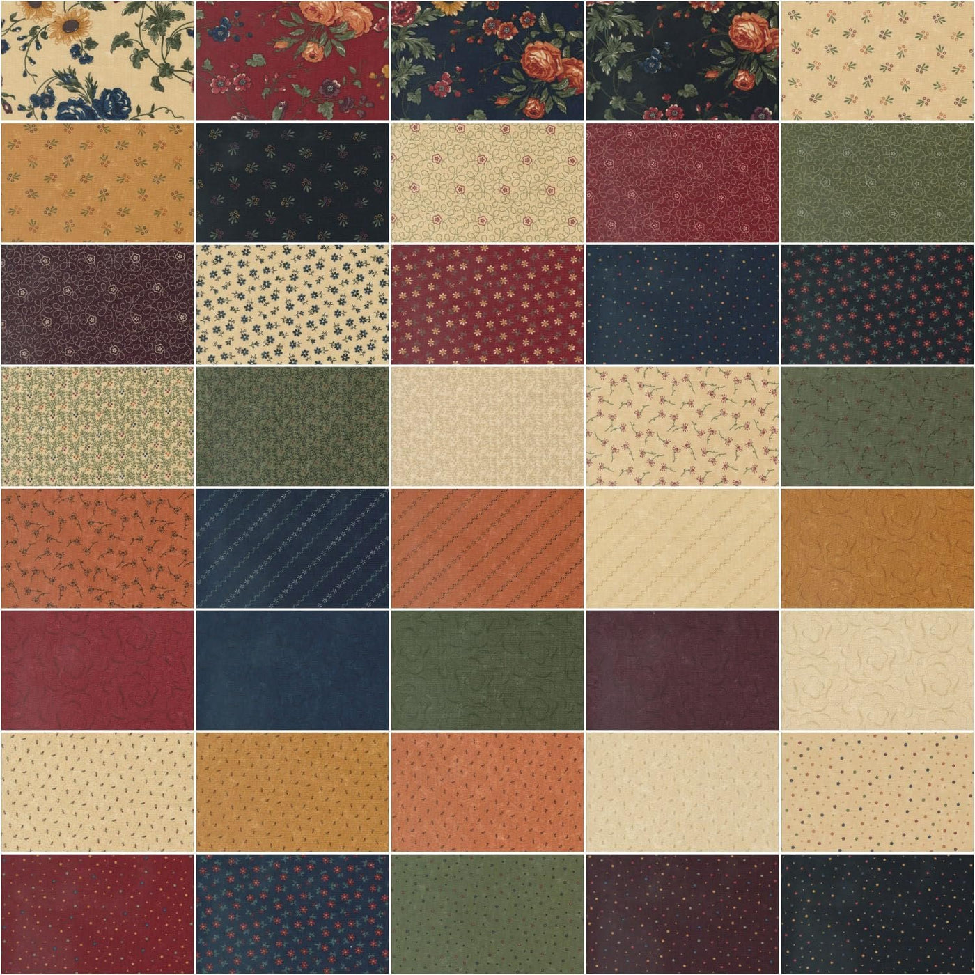 Daisy Lane - Fat Quarter Bundle (40 pcs) by Kansas Troubles for Moda (9760AB)