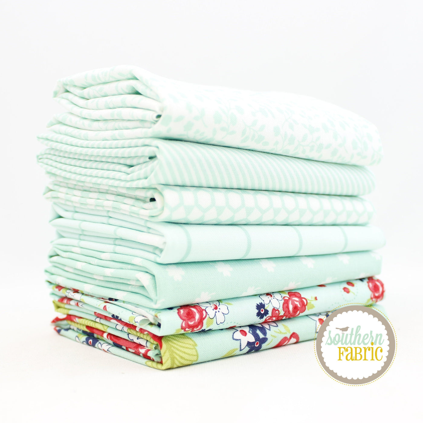 One Fine Day - Aqua Half Yard Bundle (7 pcs) by Bonnie and Camille for Moda