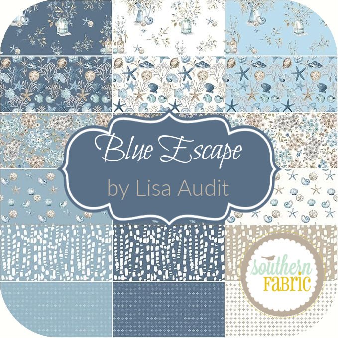 Blue Escape Coastal Fat Quarter Bundle (18 pcs) by Lisa Audit for Riley Blake (FQ-14510-18)