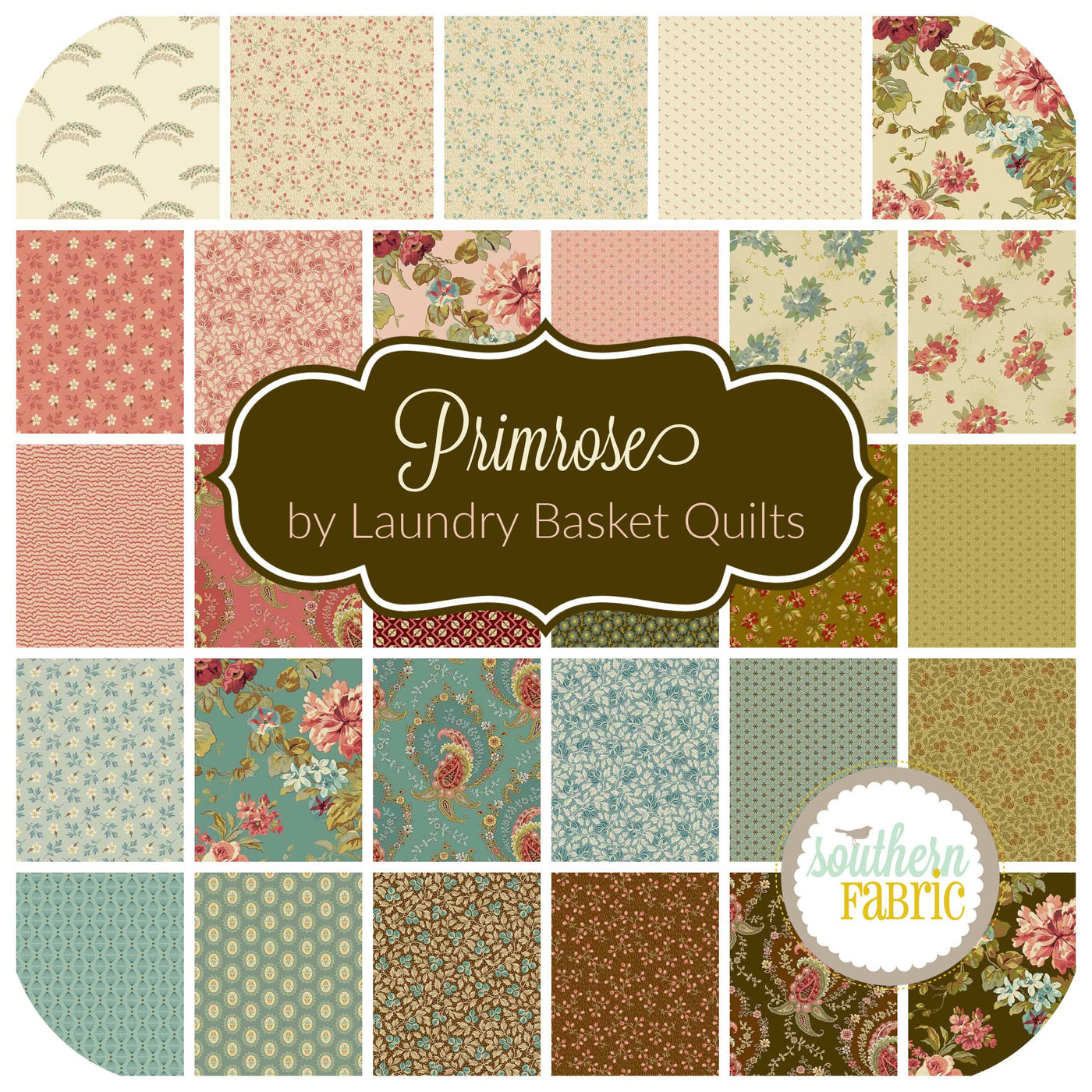 Primrose Fat Eighth Bundle (32 pcs) by Laundry Basket Quilts for Andover (F8-PRIMROSE-X)