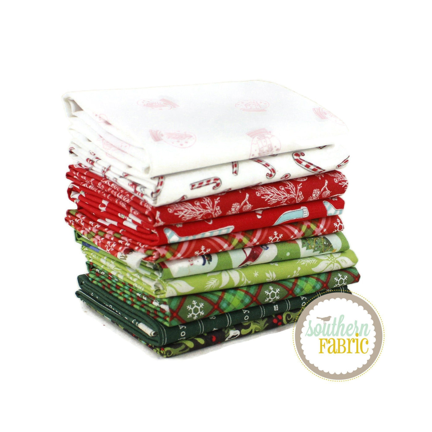 Christmas - Fat Quarter Bundle (Southern Fabric) 10 pcs