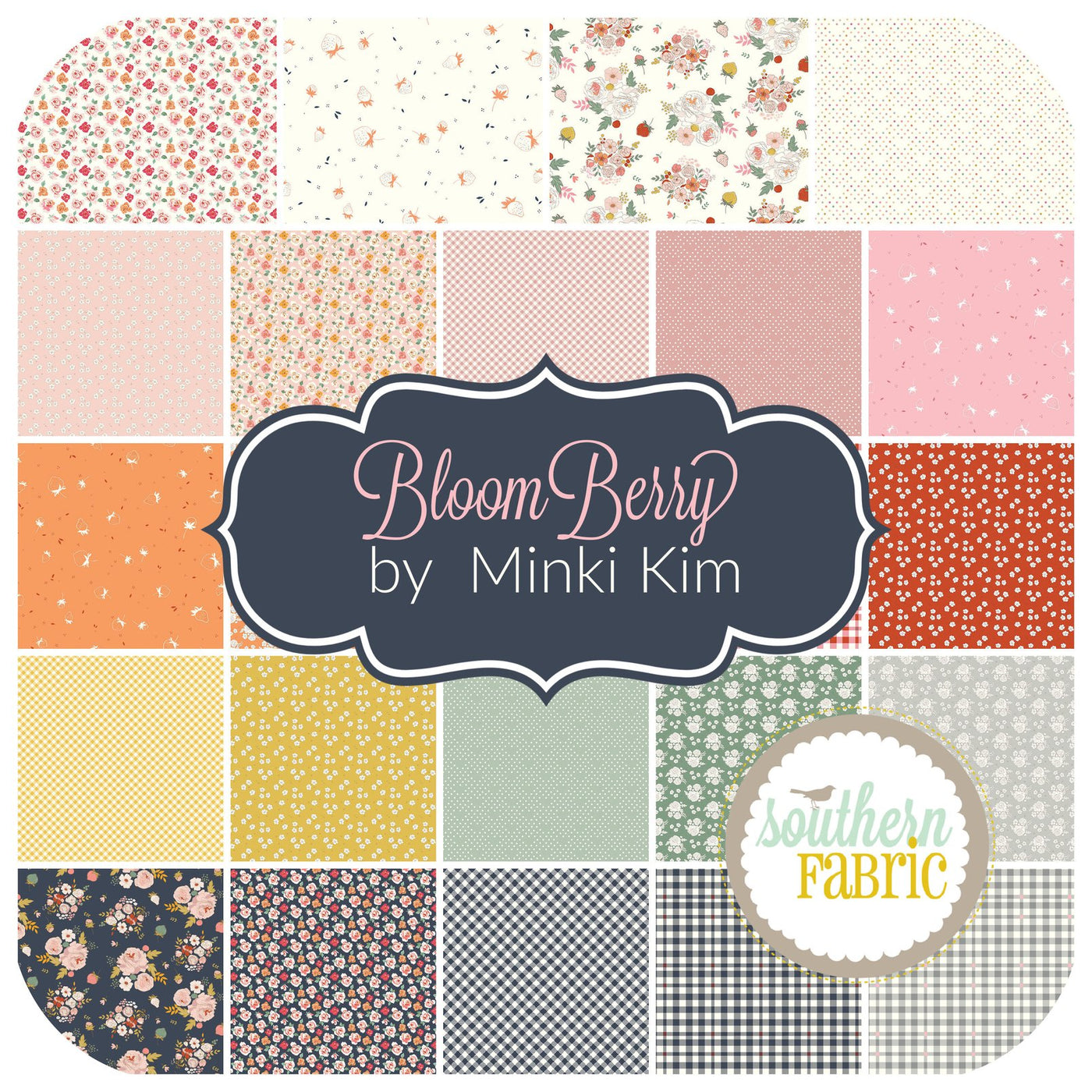 BloomBerry Layer Cake (42 pcs) by Minki Kim for Riley Blake (10-14600-42)