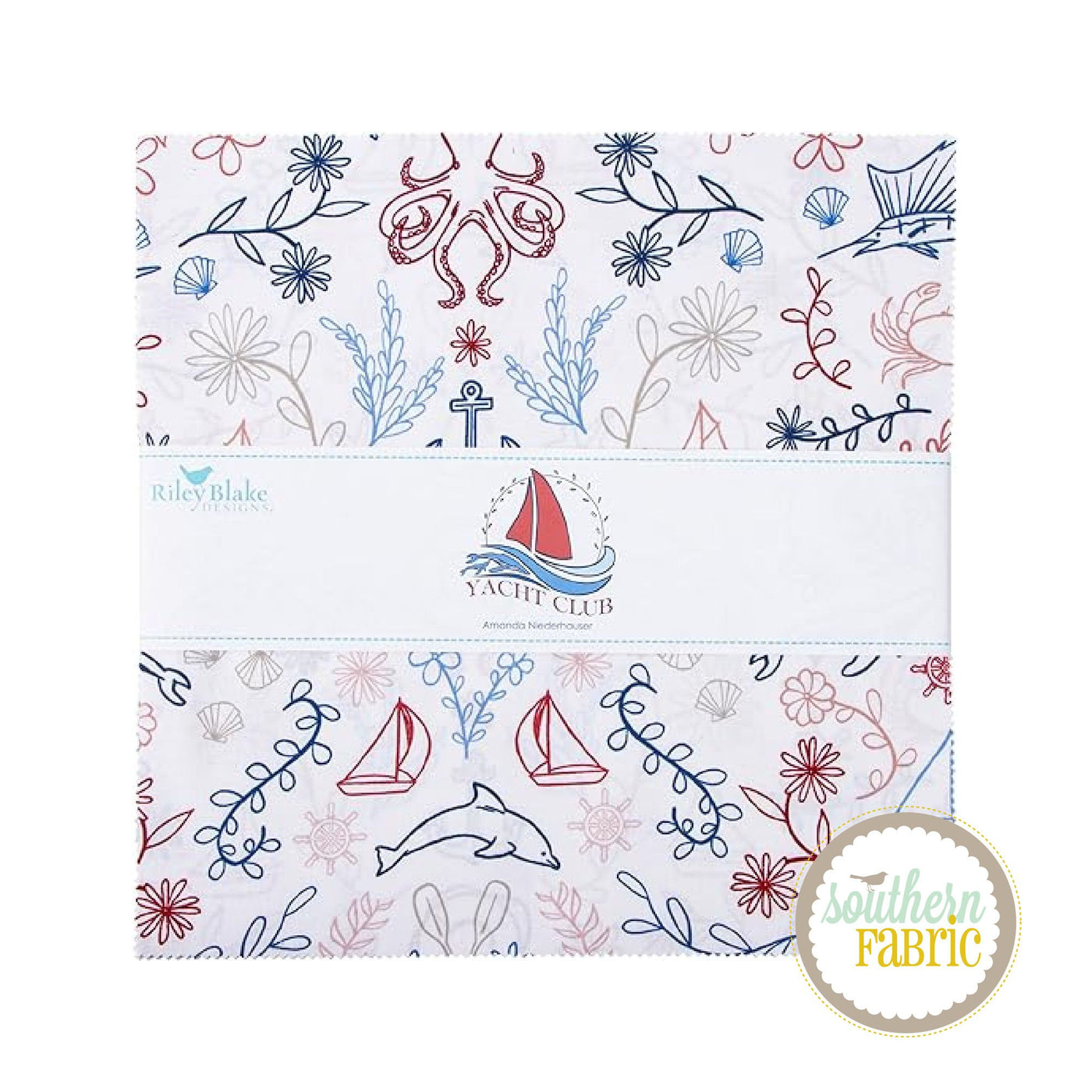 Yacht Club - Layer Cake (42 pcs) by Amanda Niederhauser for Riley Blake (10-15920-42)