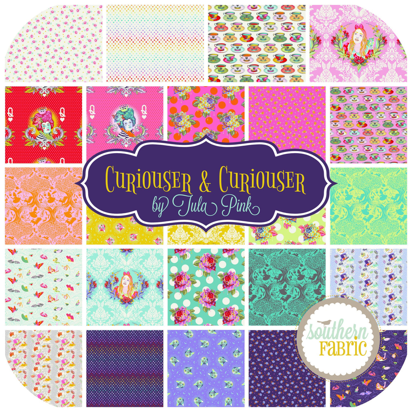 Curiouser and Curiouser - Fat Quarter Bundle (25 pcs) by Tula Pink for Free Spirit (TP.CC.FQ)