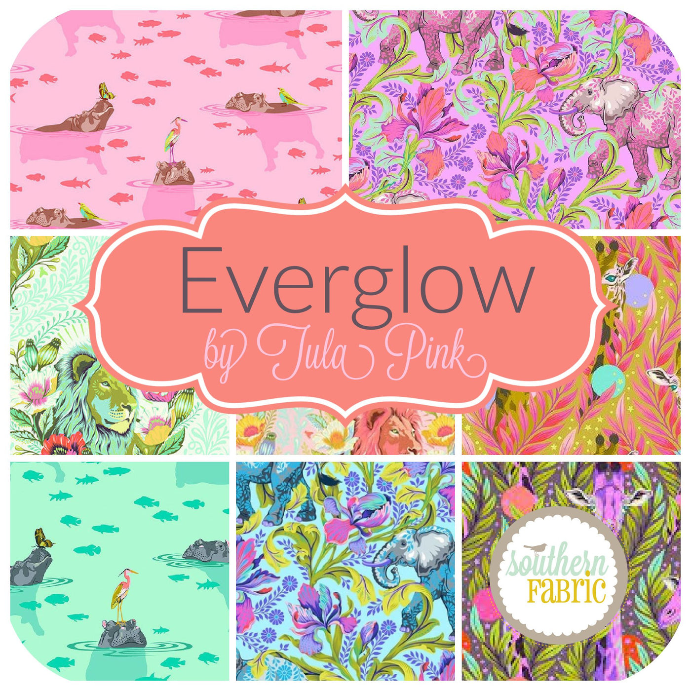 Everglow Half Yard Bundle (8 pcs) by Tula Pink for Free Spirit (TP.EG.HY)