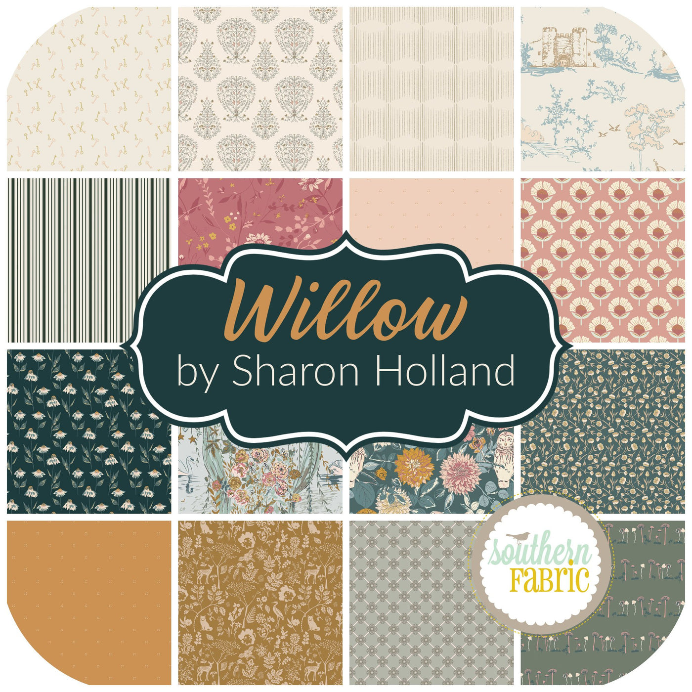 Willow Fat Quarter Bundle (16 pcs) by Sharon Holland for Art Gallery (FQWWLW)