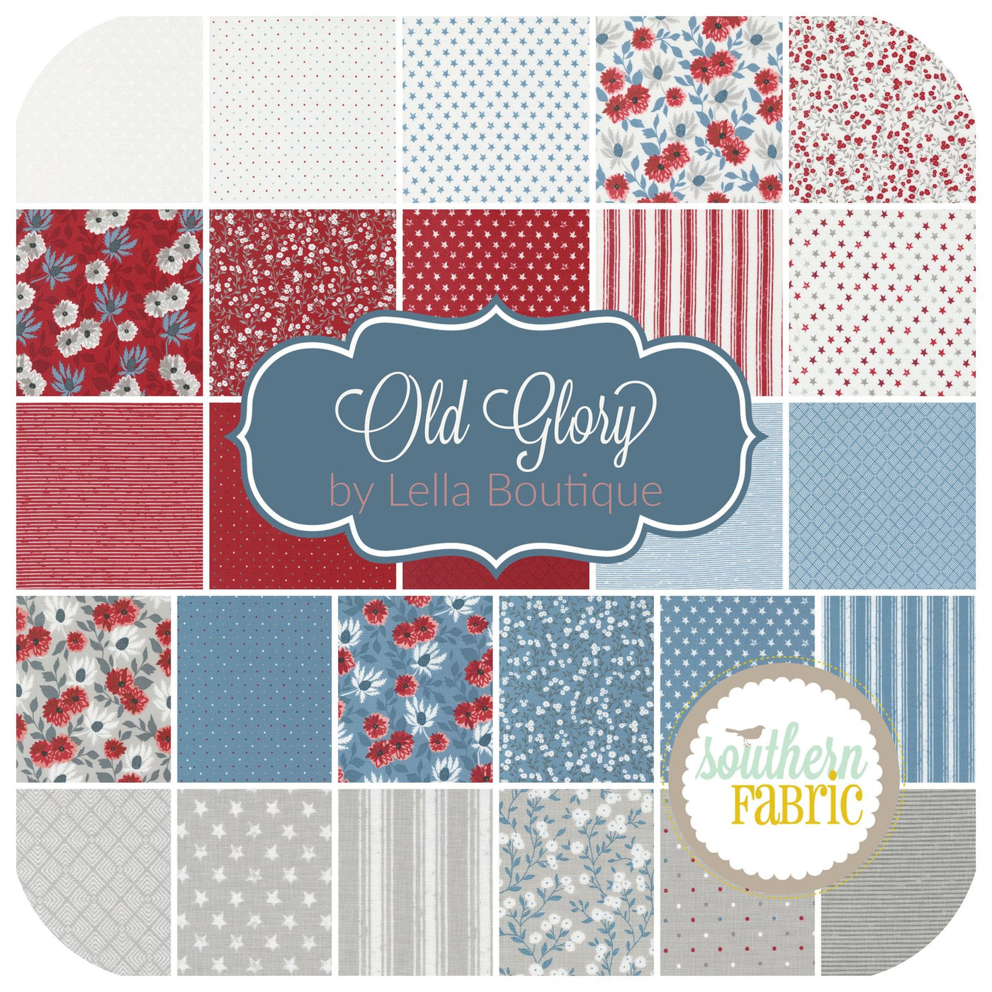 Old Glory Jelly Roll (40 pcs) by Lella Boutique for Moda (5200JR)