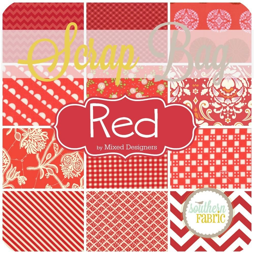 Red Scrap Bag (approx 2 yards) by Mixed Designers for Southern Fabric (RED.SB)
