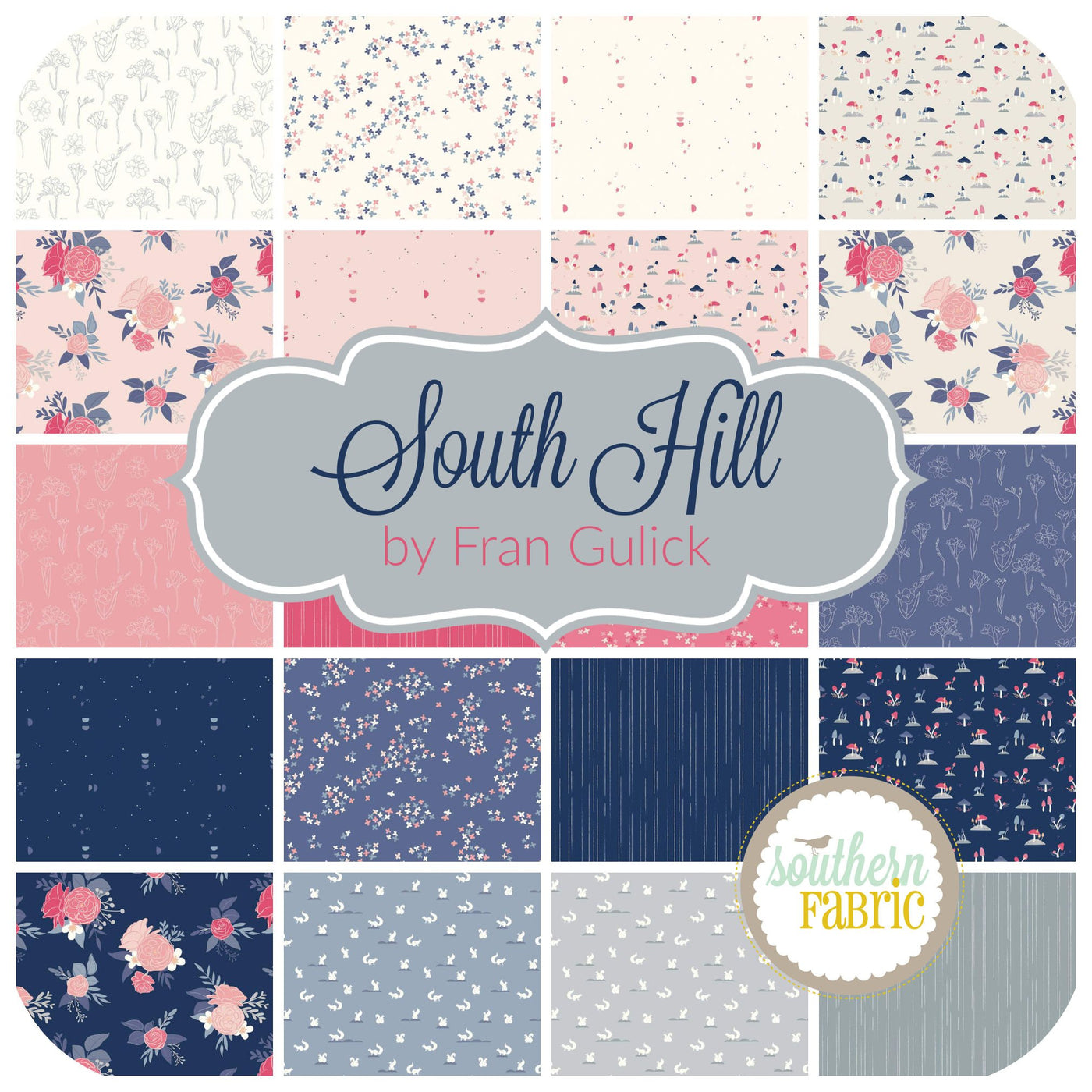 South Hill Jelly Roll (40 pcs) by Fran Gulick for Riley Blake (RP-12660-40)