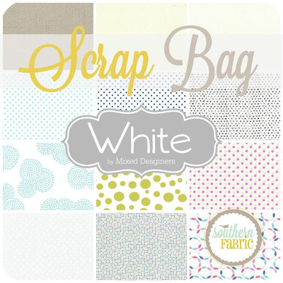 White Low Volume Scrap Bag (approx 2 yards) by Mixed Designers for Southern Fabric