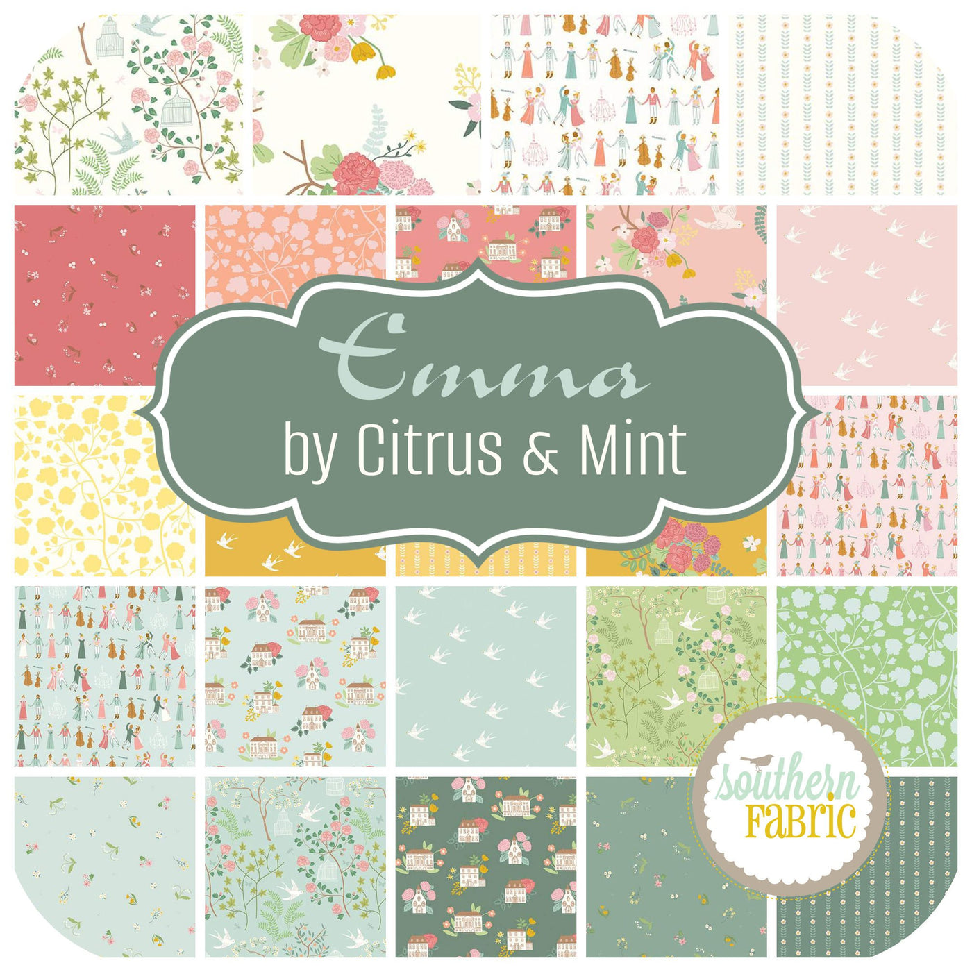 Emma Fat Eighth Bundle (20 pcs) by Citrus and Mint for Riley Blake (CM.EM.F8)