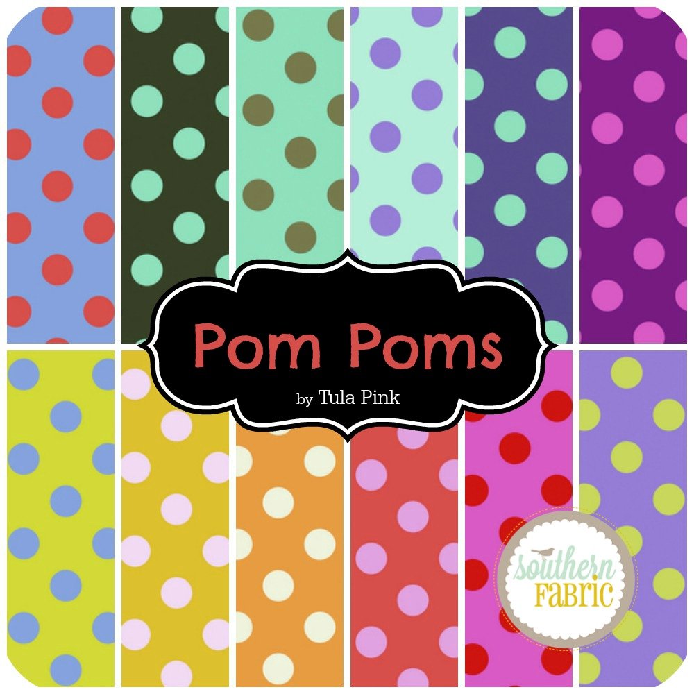 Pom Poms Half Yard Bundle (12 pcs) by Tula Pink for Free Spirit (TP.POPO.HY)