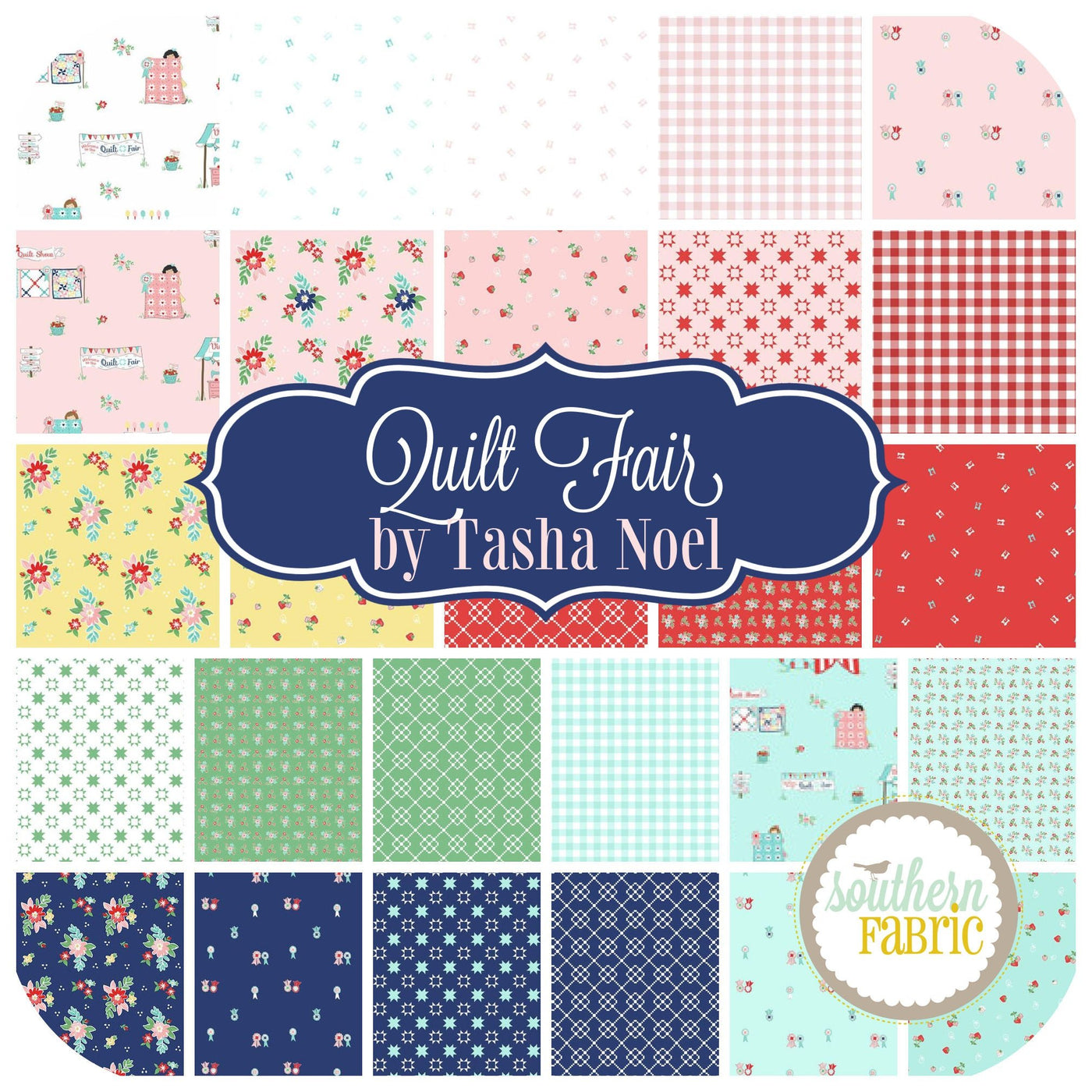 Quilt Fair Jelly Roll (40 pcs) by Tasha Noel for Riley Blake (RP-11350-40)