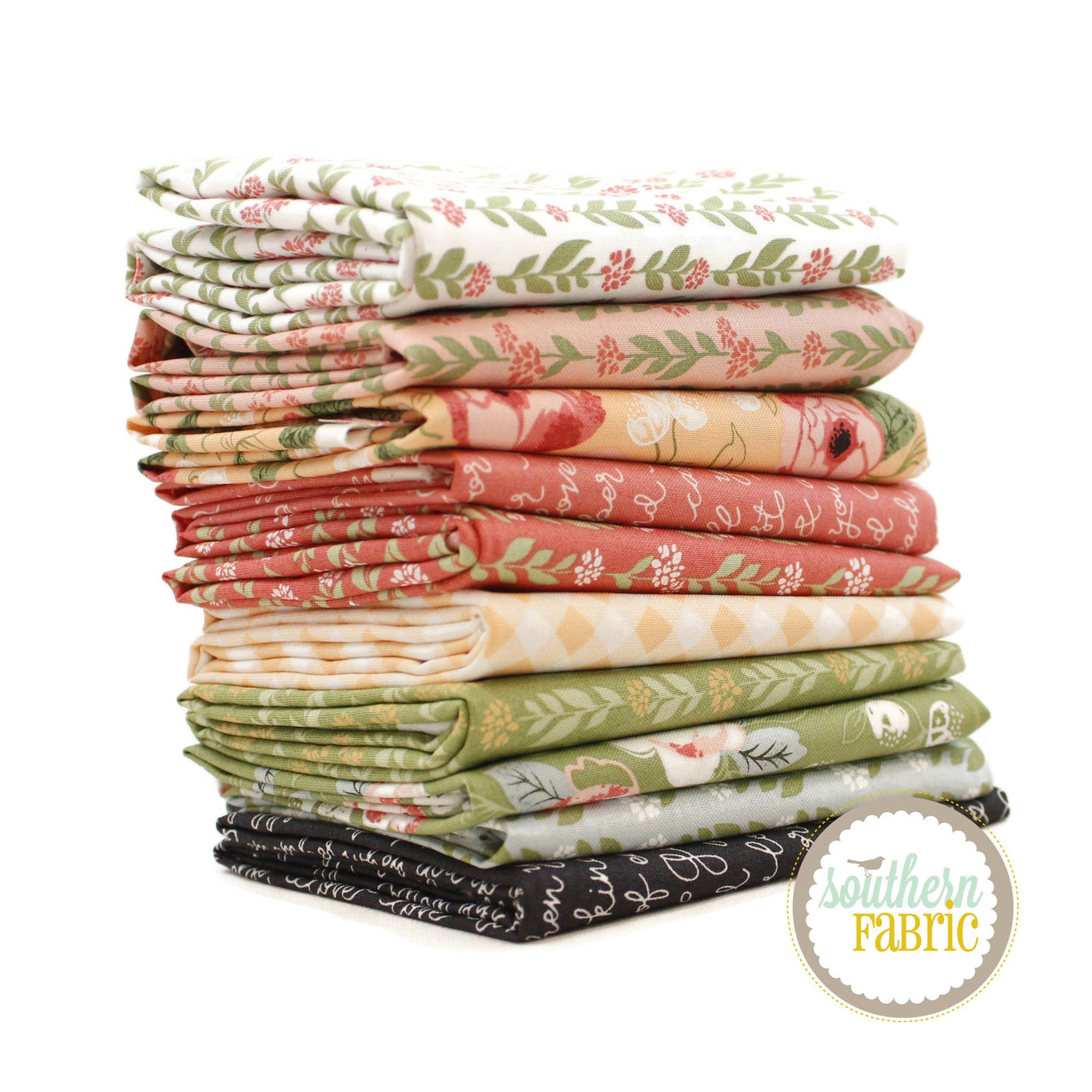 Country Rose Fat Quarter Bundle (10 pcs) by Lella Boutique for Southern Fabric (LB.CR.FQ)