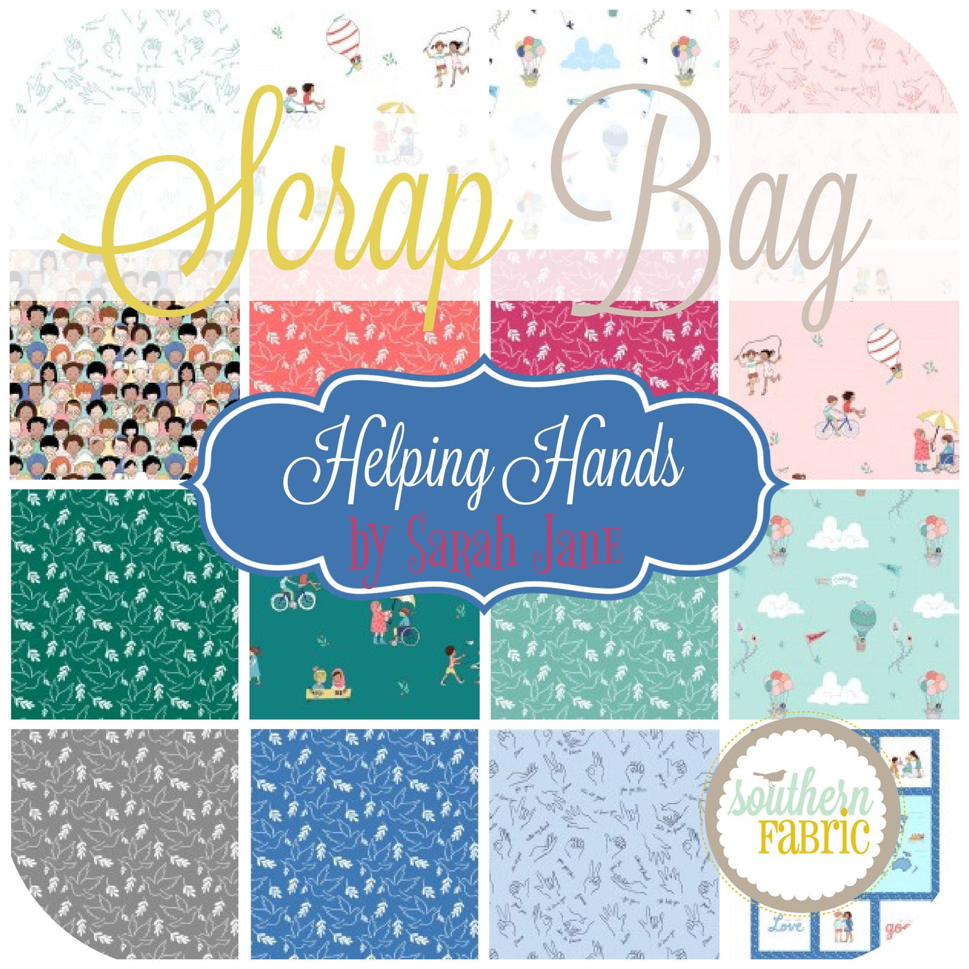 Helping Hands Scrap Bag (approx 2 yards) by Sarah Jane for Michael Miller (SJ.HH.SB)