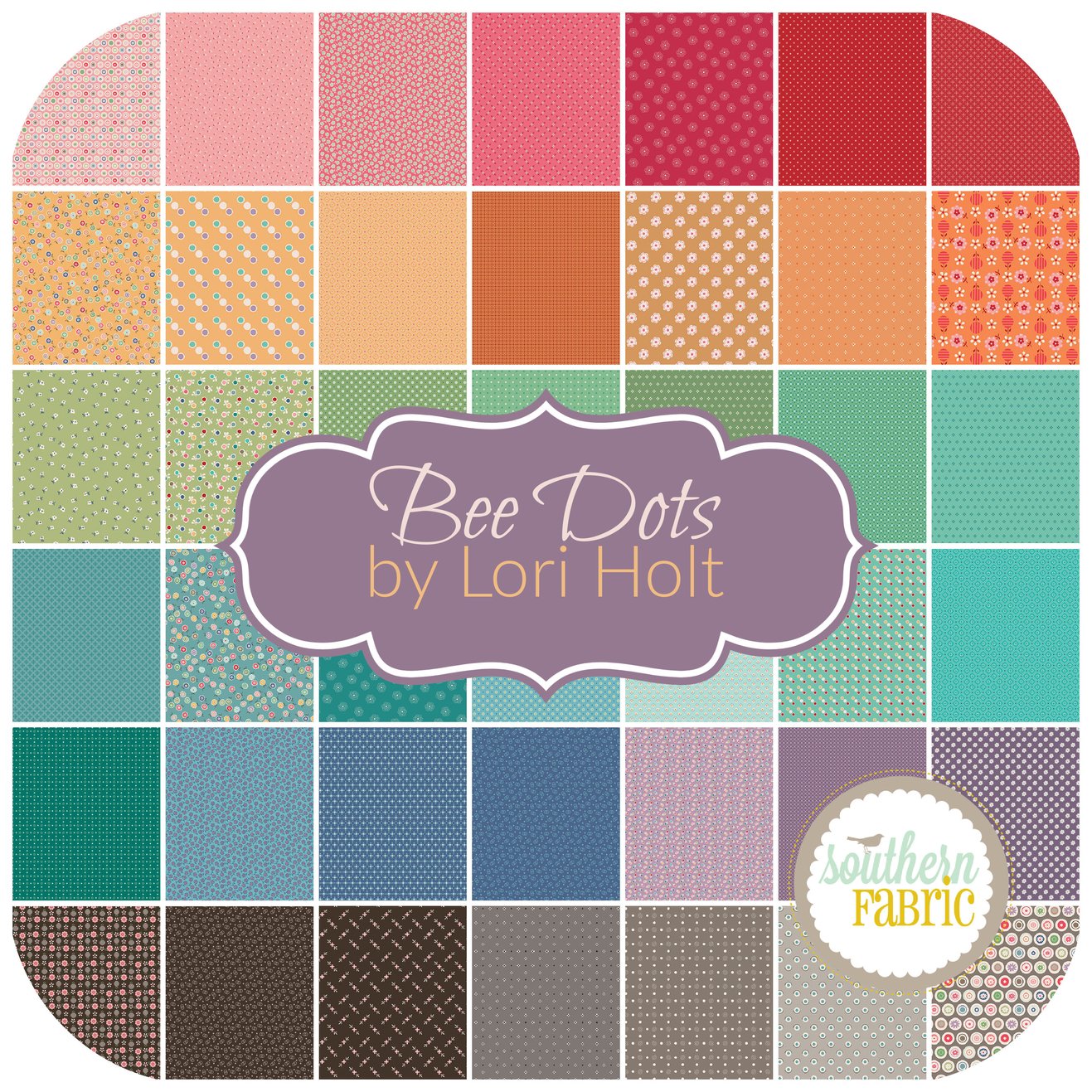Bee Dots Fat Quarter Bundle (50 pcs) by Lori Holt for Riley Blake (FQ-14160-50)