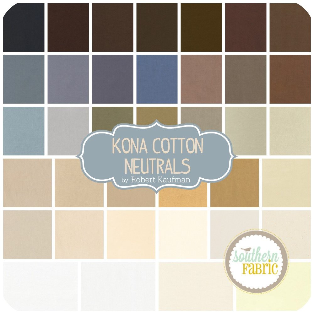 Kona Cotton - Neutrals Jelly Roll (41 pcs) by Robert Kaufman for Robert Kaufman (RU-233-41)