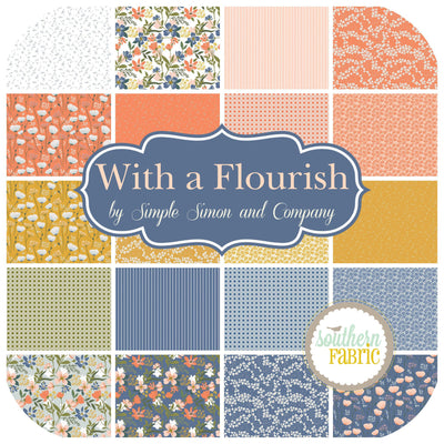With a Flourish Layer Cake (42 pcs) by Simple Simon for Riley Blake (10-12730-42)