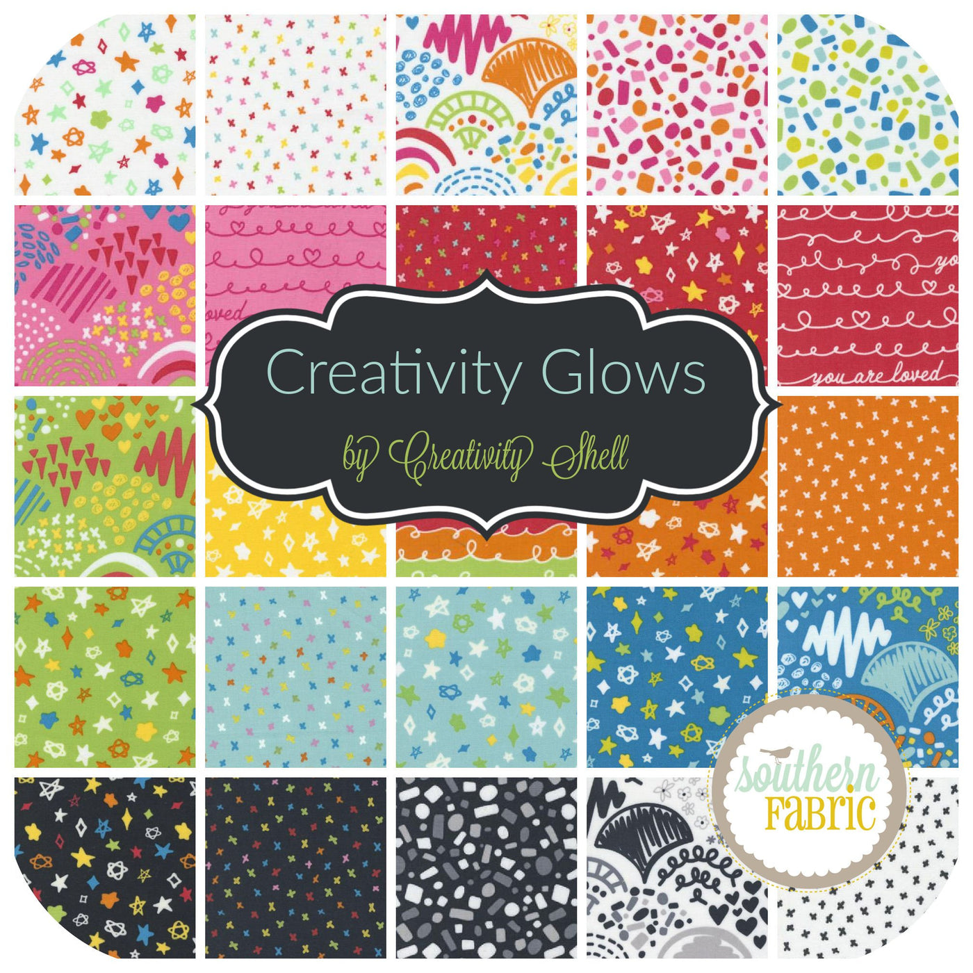 Creativity Glows Jelly Roll (40 pcs) by Creativity Shell for Moda (47530JR)