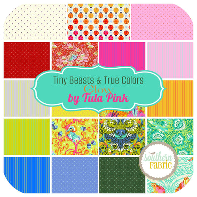 Tiny Beasts & True Colors Fat Quarter Bundle (19 pcs) by Tula Pink for Free Spirit