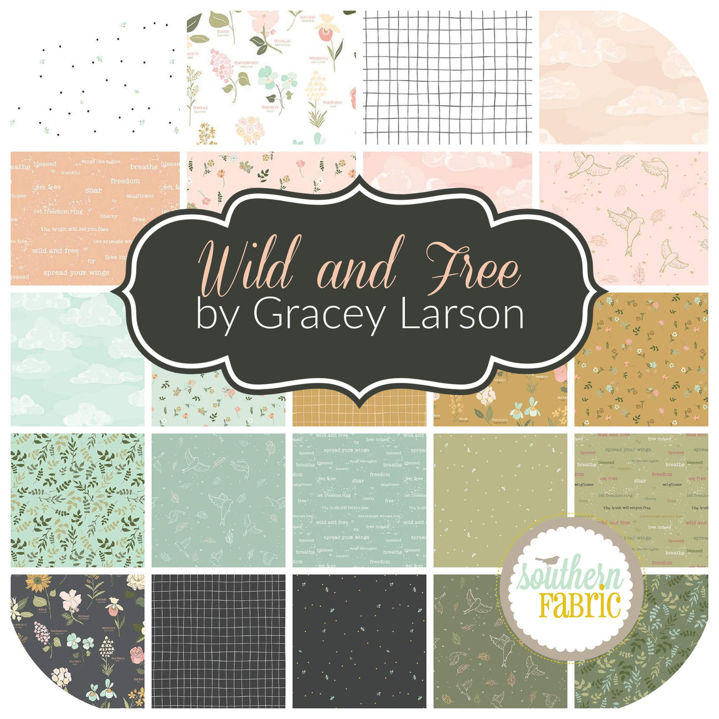 Wild and Free Fat Quarter Bundle (24 pcs) by Gracey Larson for Riley Blake (FQ-12930-24)