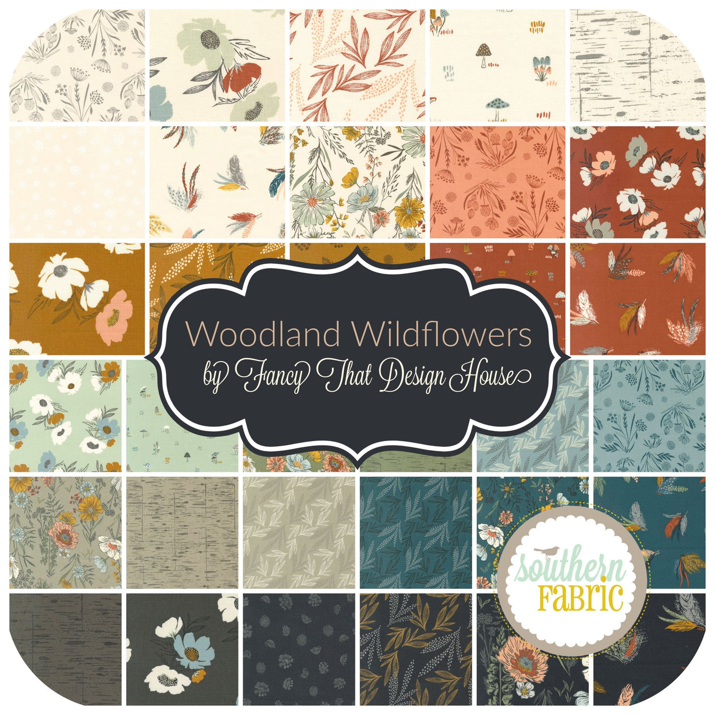 Woodland Wildflowers Fat Eighth Bundle (34 pcs) by Fancy That Design House for Moda (45580F8)