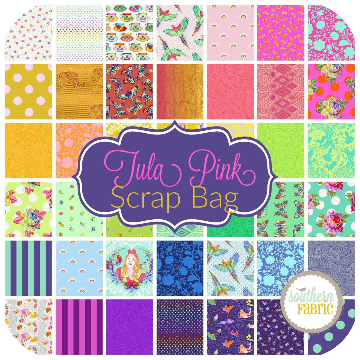 Tula Pink Scrap Bag (approx 2 yards) by Tula Pink for Free Spirit