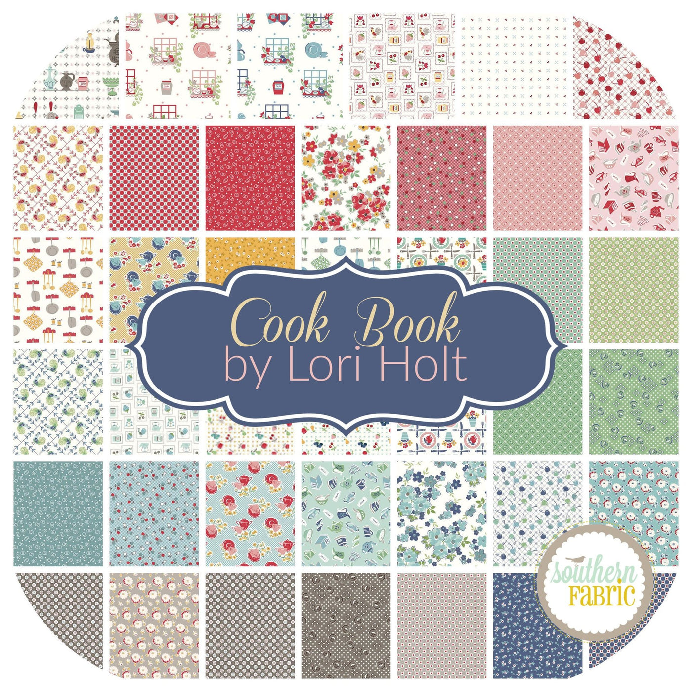 Cook Book Jelly Roll (40 pcs) by Lori Holt for Riley Blake