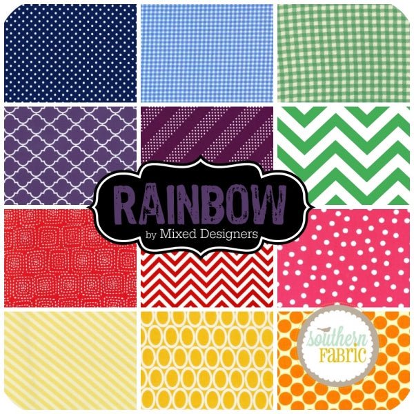 Rainbow Scrap Bag (approx 2 yards) by Mixed Designers for Southern Fabric