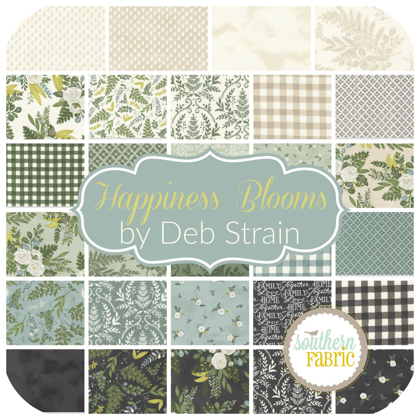 Happiness Blooms Fat Eighth Bundle (35 pcs) by Deb Strain for Moda (56050F8)