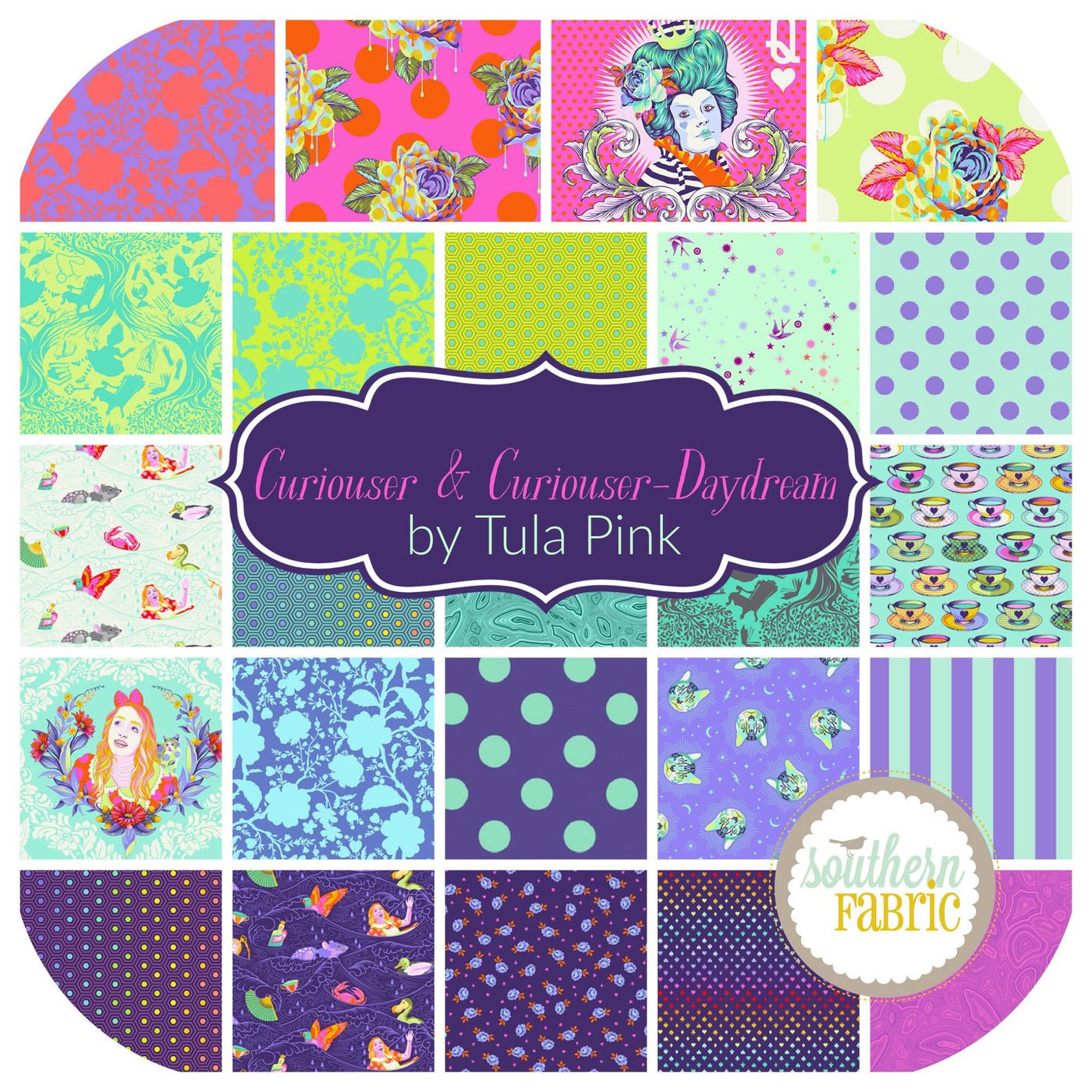 Curiouser and Curiouser - Day Dream Fat Quarter Bundle (24 pcs) by Tula Pink for Free Spirit