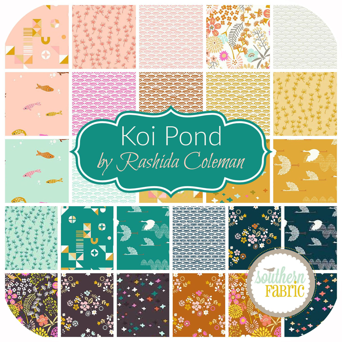 Koi Pond Layer Cake (42 pcs) by Rashida Coleman for Ruby Star Society + Moda (RS1035LC)
