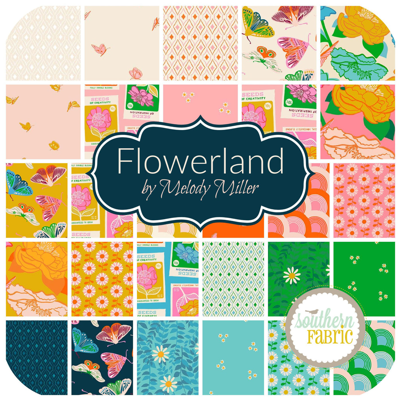 Flowerland Jelly Roll (40 pcs) by Melody Miller for Ruby Star Society + Moda (RS0067JR)