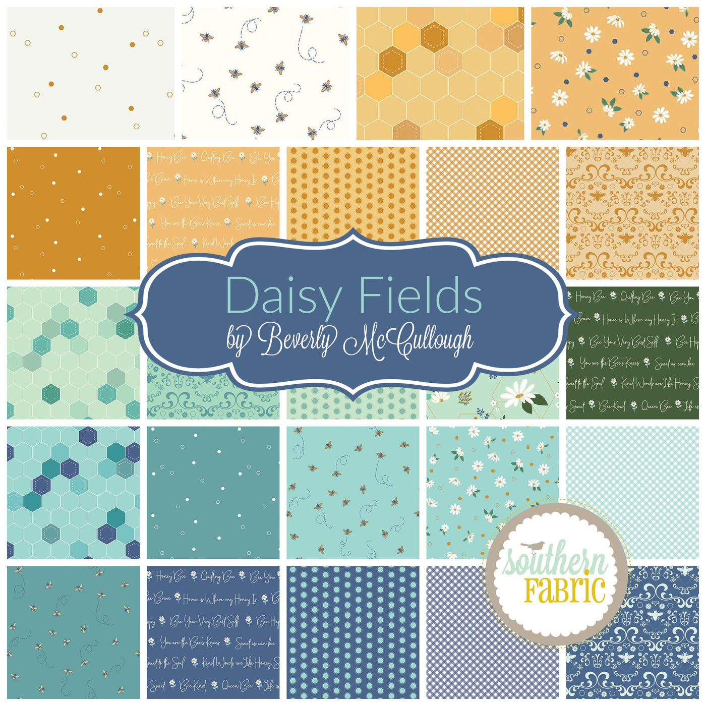Daisy Fields Jelly Roll (40 pcs) by Beverly McCullough for Riley Blake (RP-12480-40)