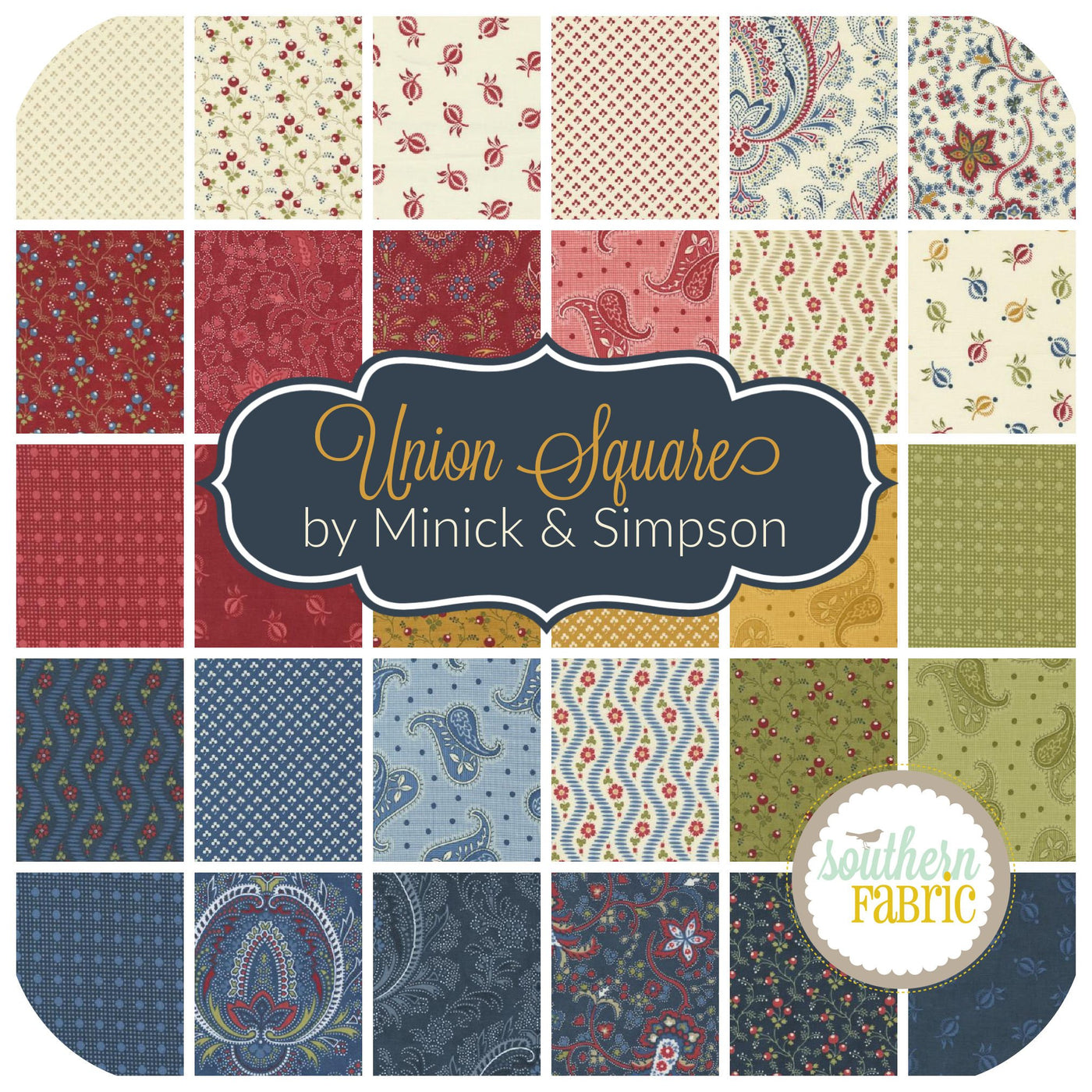 Union Square Jelly Roll (40 pcs) by Minick & Simpson for Moda (14950JR)