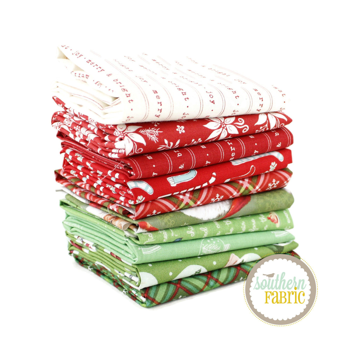 Christmas Fat Quarter Bundle (10 pcs) by Mixed Designers for Southern Fabric