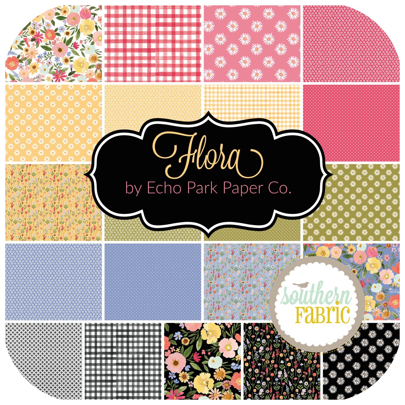 Flora No. 6 Layer Cake (42 pcs) by Echo Park Paper Company for Riley Blake (10-14460-42)